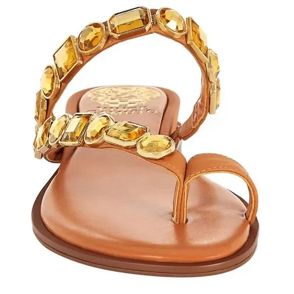 New Vince camuto asymmetrical toe ring leather sandals 7.5W - Picture 1 of 13